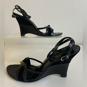 Black Strappy Wedges